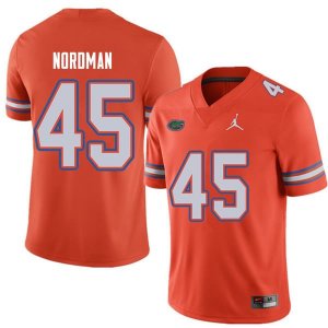 Men's Florida Gators #45 Charles Nordman NCAA Jordan Brand Orange Authentic Stitched College Football Jersey GOR8362OM